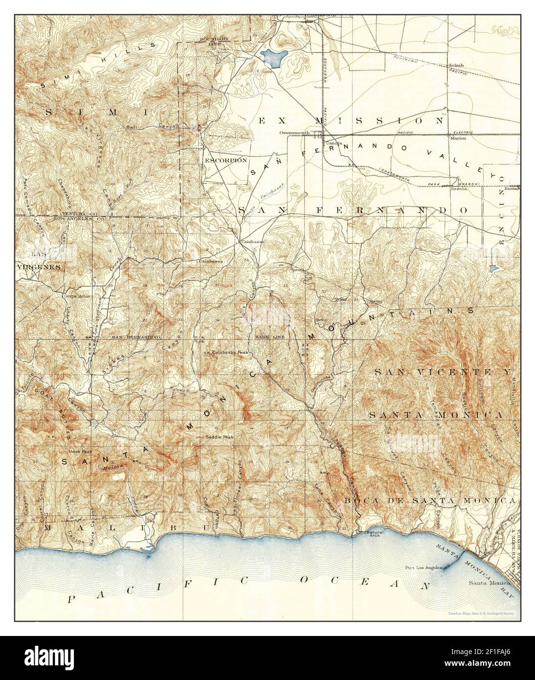 Calabasas, California, map 1903, 1:62500, United States of America by 