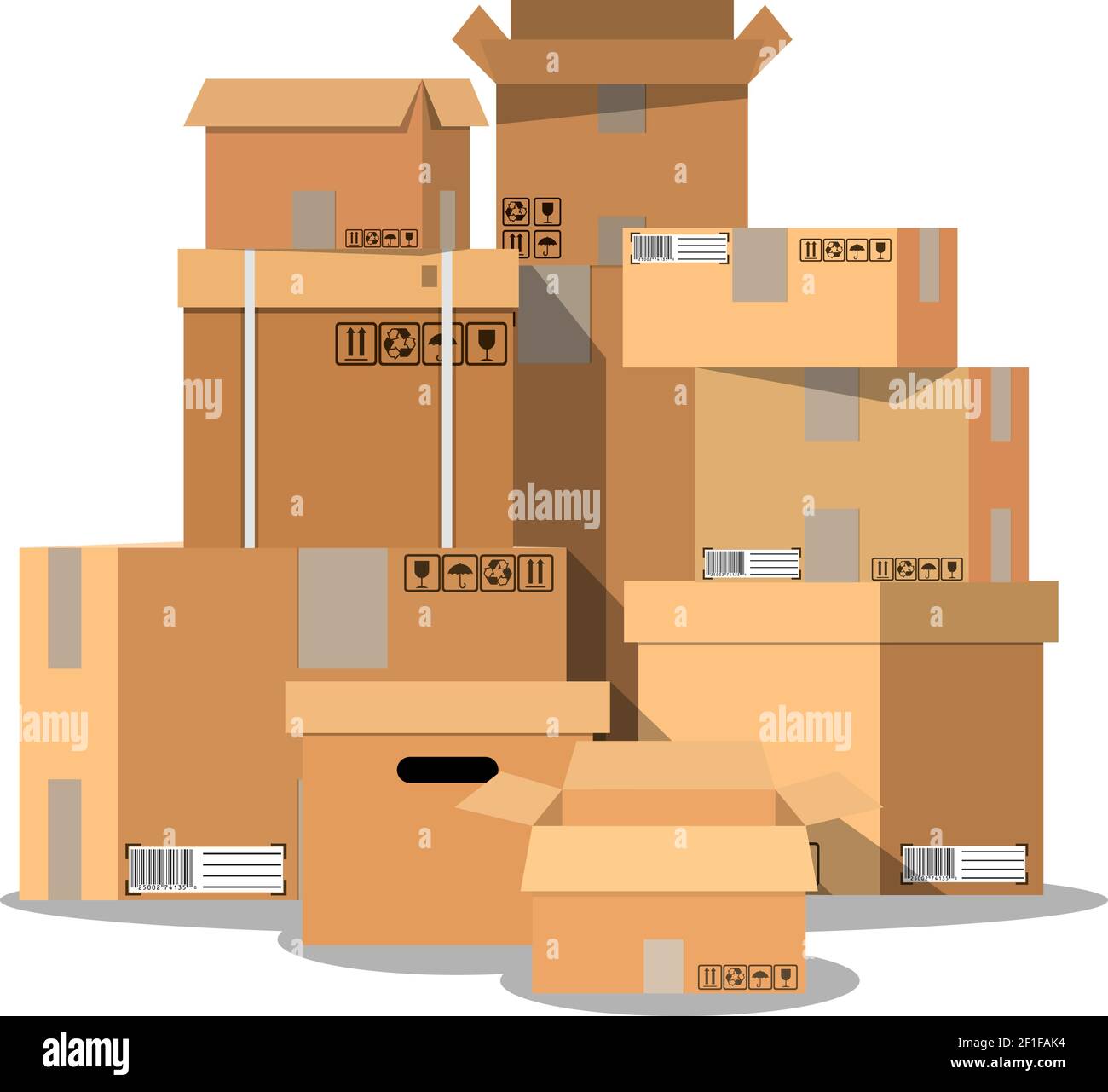 Pile of stacked sealed cardboard boxes Stock Vector Image & Art Alamy