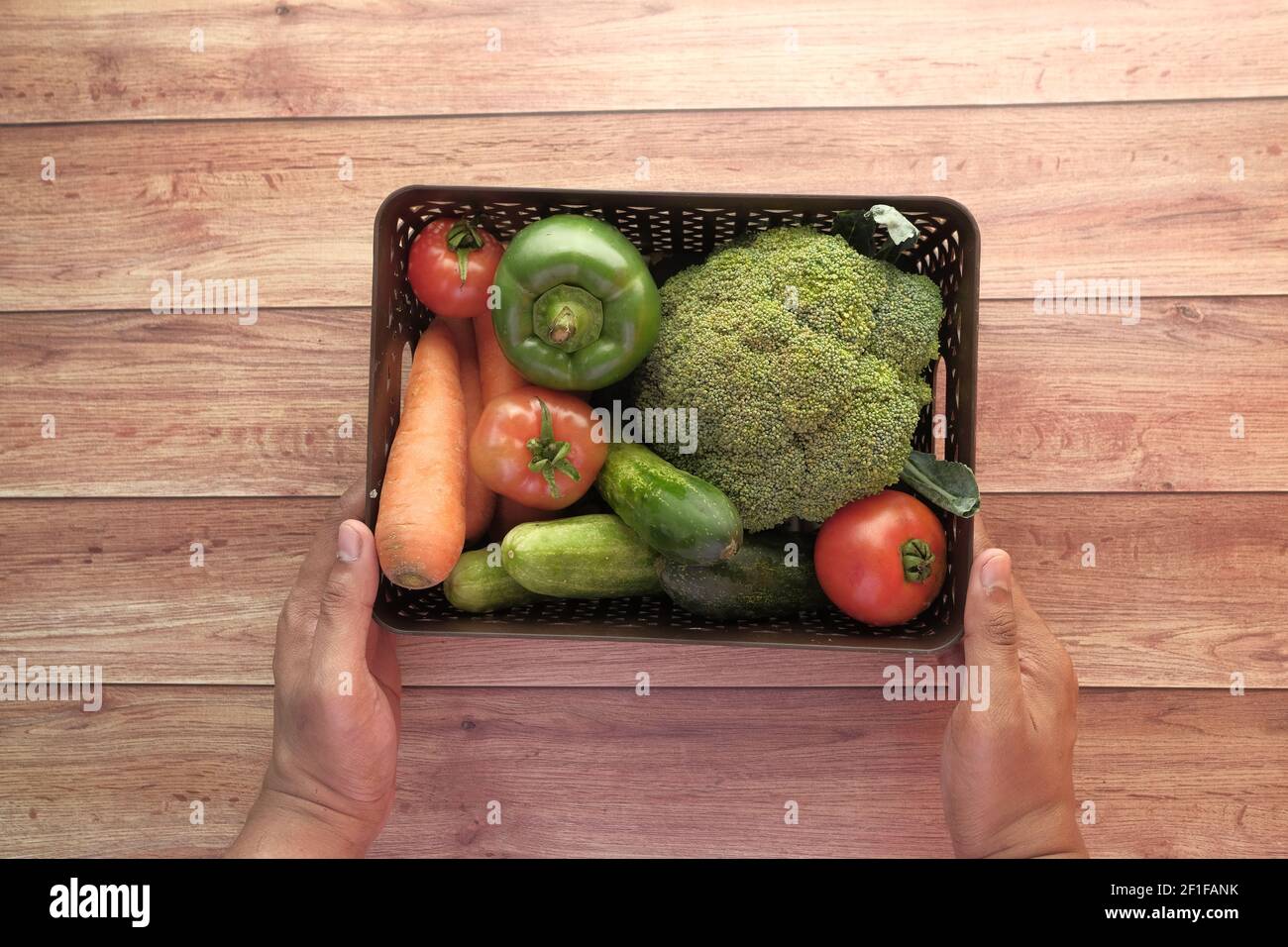 Healthy food selection with fresh vegetables in a box Stock Photo Alamy