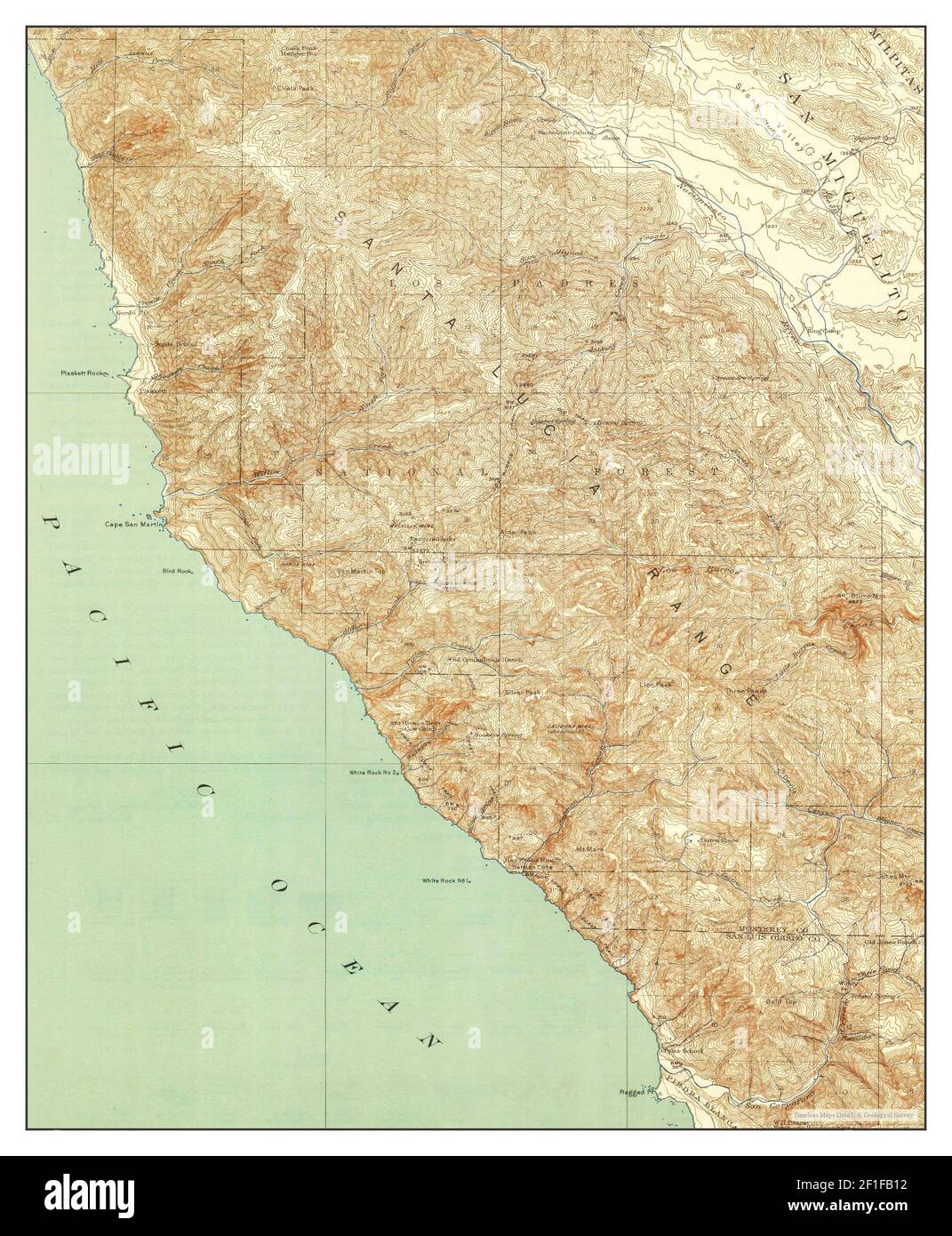 Cape San Martin, California, map 1921, 162500, United States of