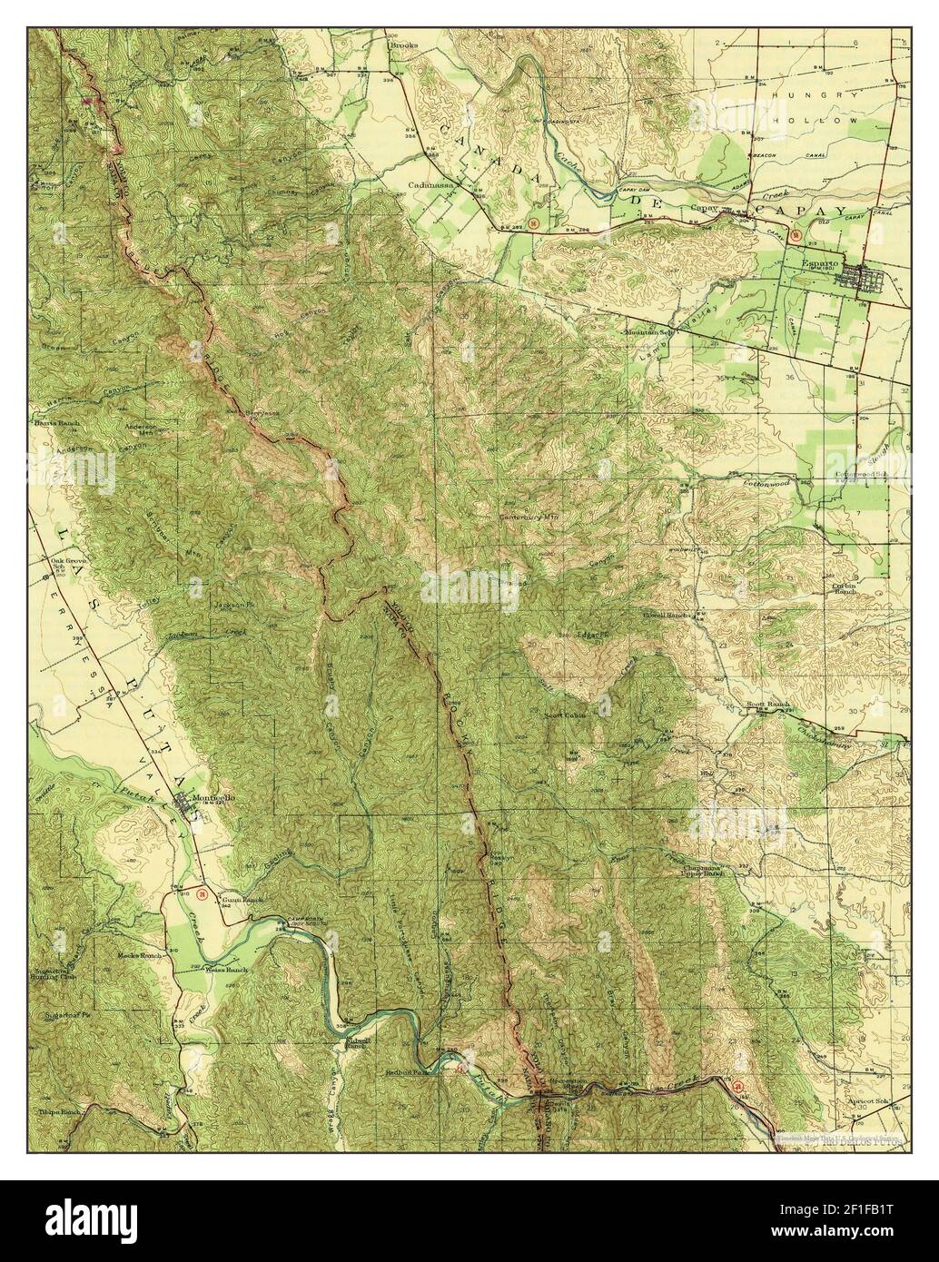 Capay, California, map 1943, 162500, United States of America by