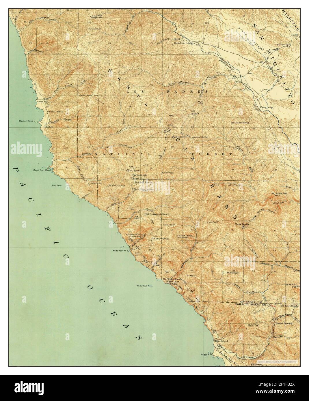 Cape San Martin, California, map 1921, 162500, United States of