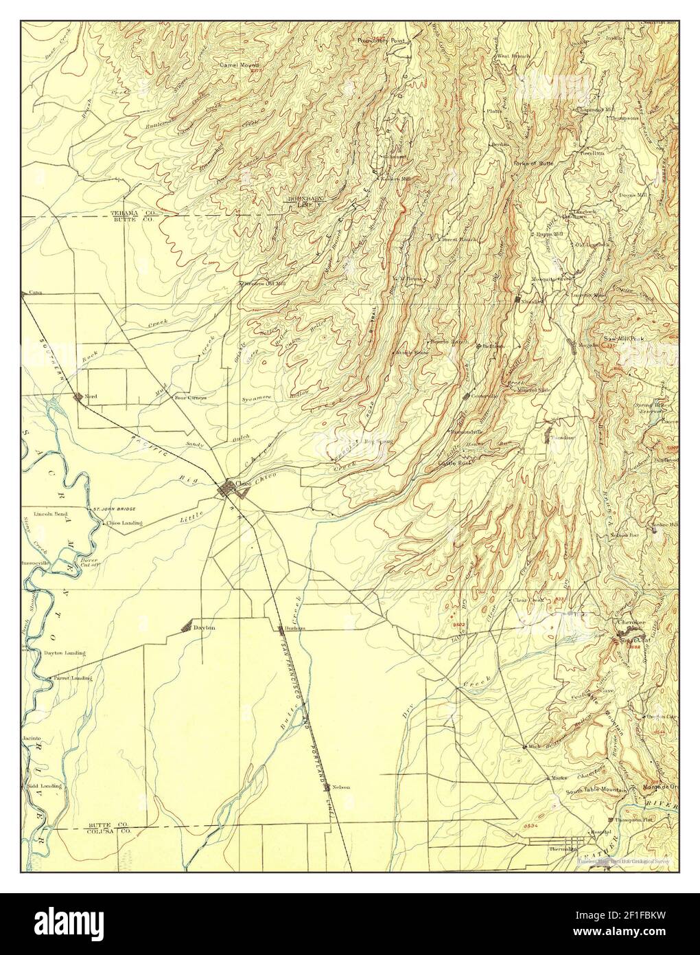 Map Of Chico Ca Chico, California, Map 1895, 1:125000, United States Of America By Timeless  Maps, Data U.s. Geological Survey Stock Photo - Alamy
