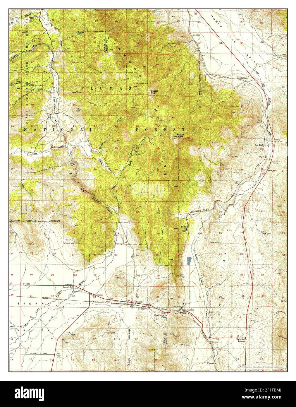 Chilcoot, California, map 1950, 162500, United States of America by Timeless Maps, data U.S