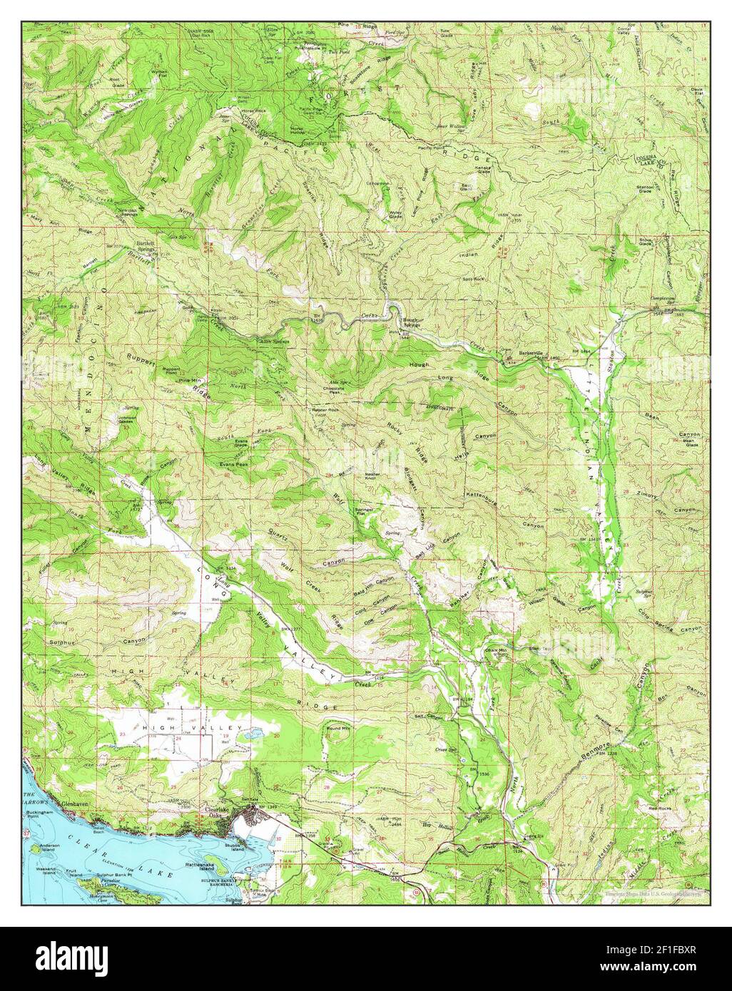 Clearlake Oaks, California, map 1960, 1:62500, United States of America by Timeless Maps, data U.S. Geological Survey Stock Photo