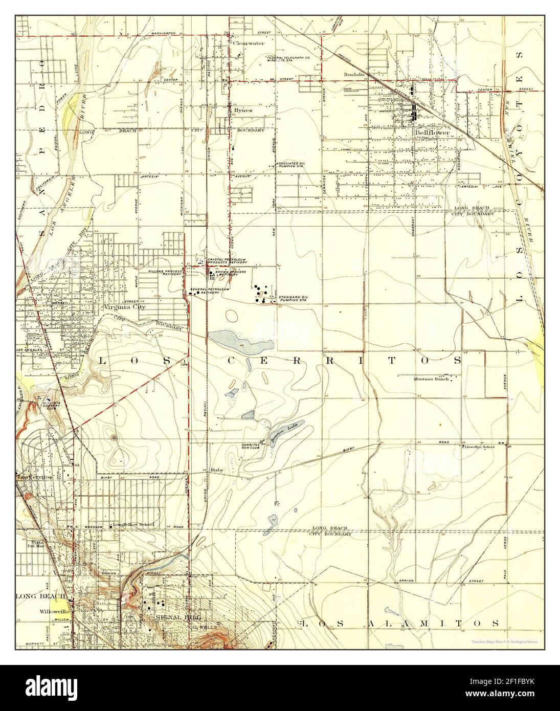 Clearwater, California, map 1925, 1:24000, United States of America by Timeless Maps, data U.S. Geological Survey Stock Photo