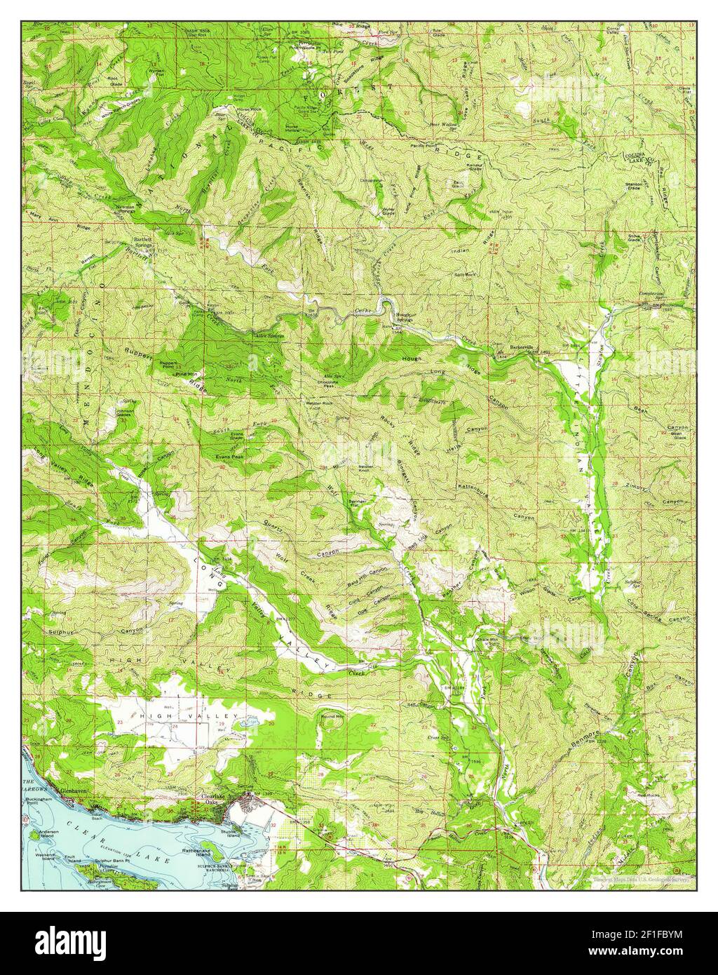 Clearlake Oaks, California, map 1960, 1:62500, United States of America by Timeless Maps, data U.S. Geological Survey Stock Photo