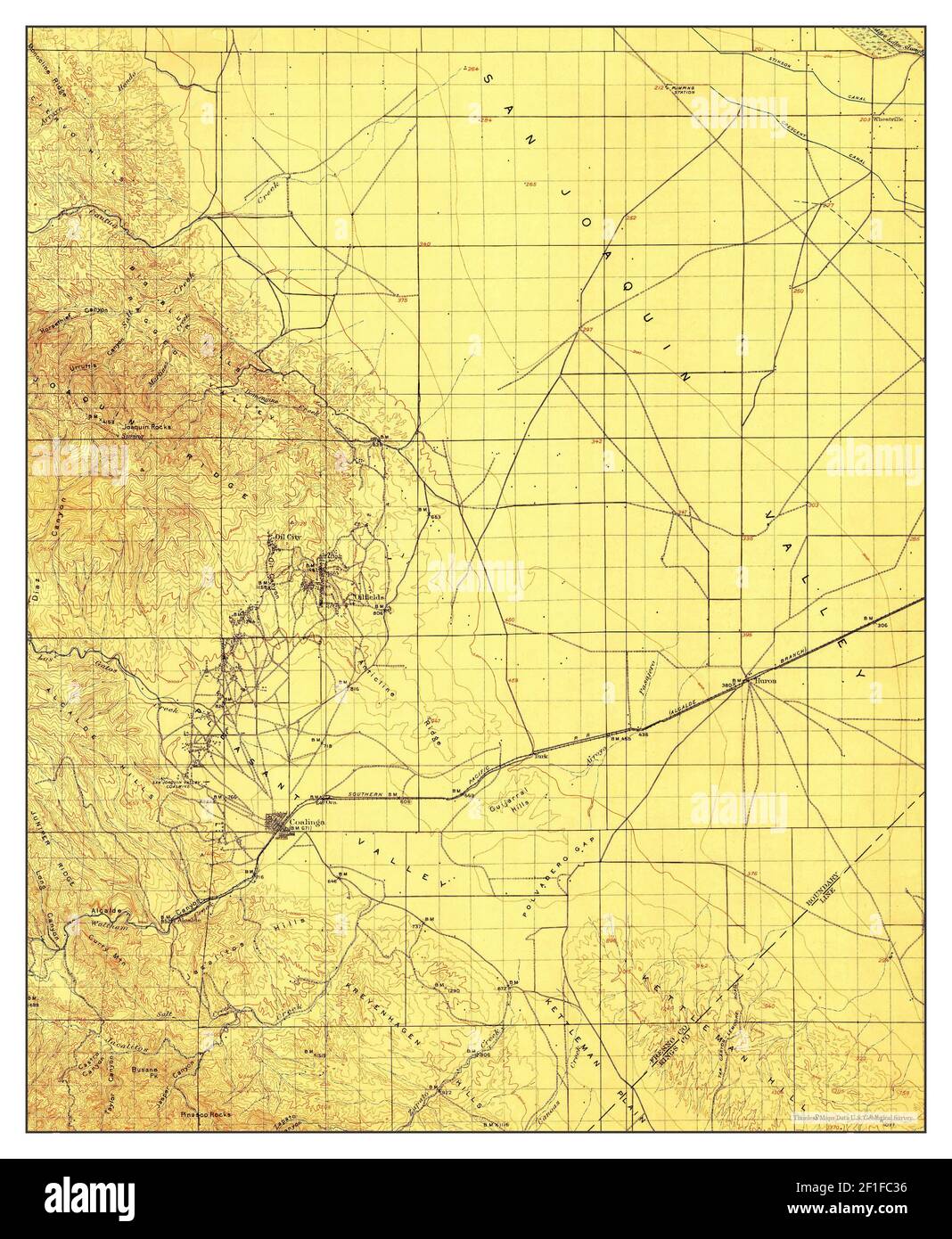 Coalinga, California, map 1912, 1125000, United States of America by