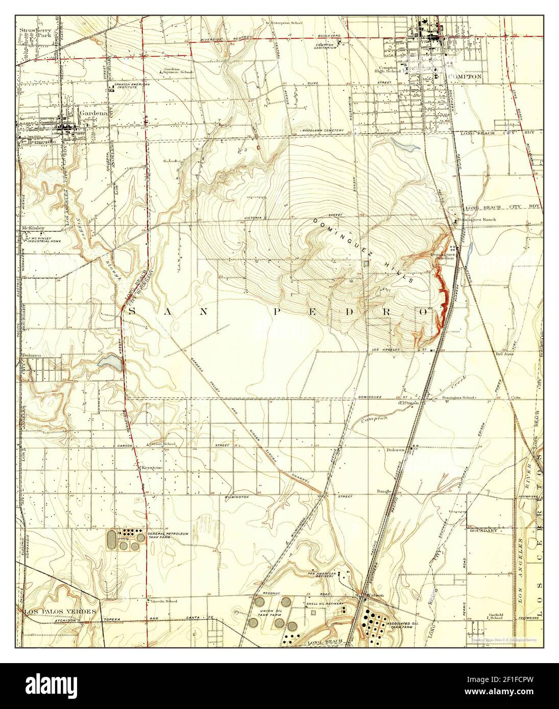 Compton, California, map 1924, 124000, United States of America by