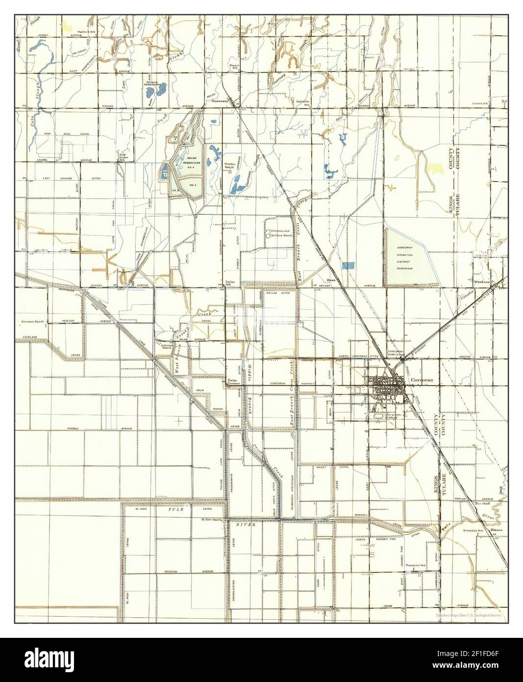 Corcoran, California, map 1942, 162500, United States of America by