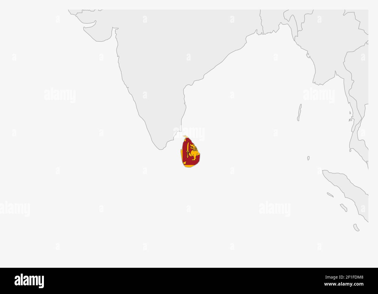 Neighboring Countries Of Sri Lanka Sri Lanka Map Highlighted In Sri Lanka Flag Colors, Gray Map With Neighboring  Countries Stock Vector Image & Art - Alamy