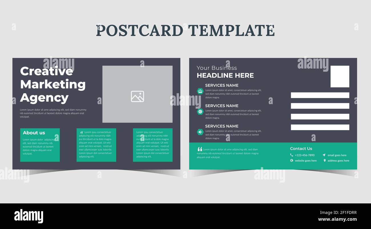 Marketing agency postcard template, marketing promotion postcard