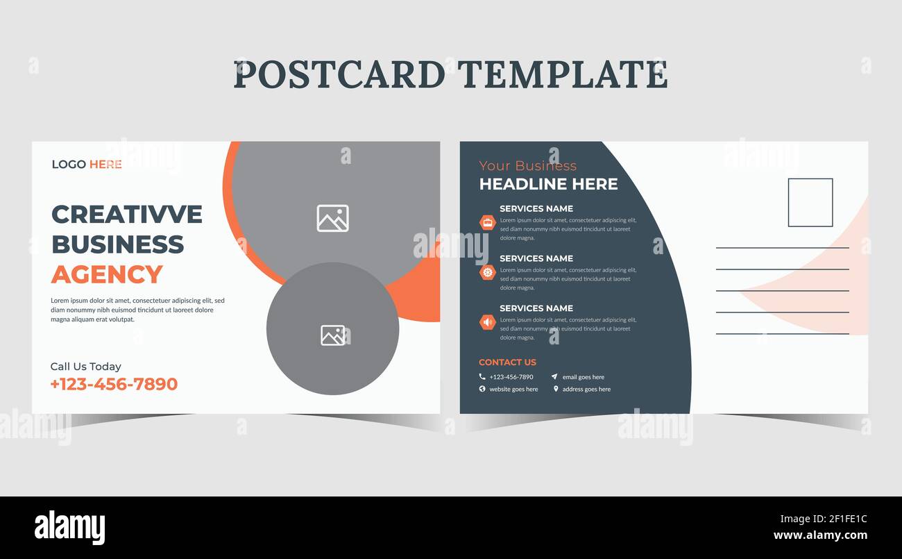 Corporate business postcard template design, postcard for business ...