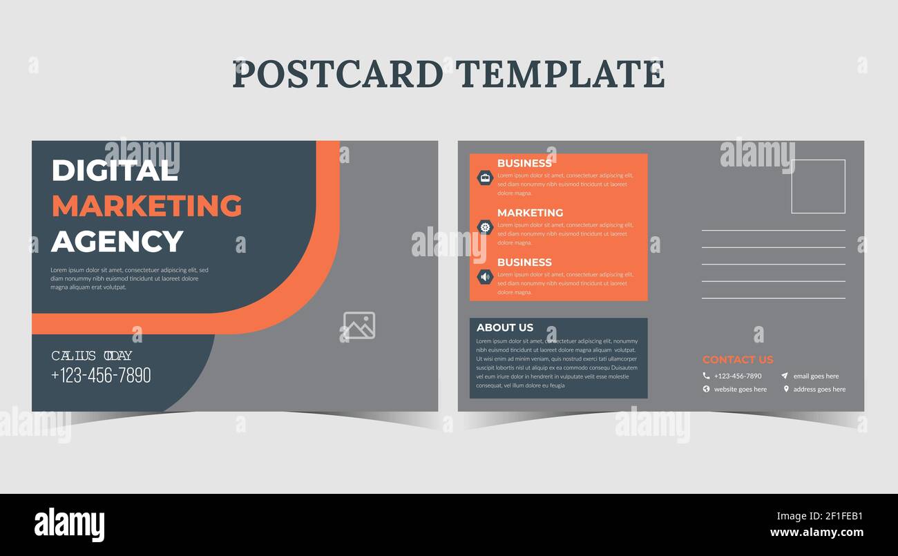 Marketing agency postcard template, marketing promotion postcard