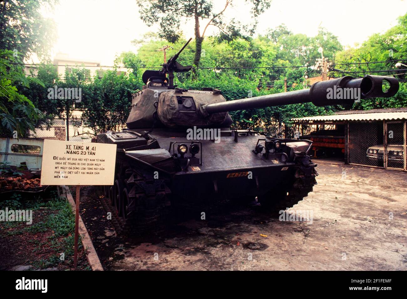 A tank display in the Museum of the Revolution, Ho Chi Minh City, Vietnam, June 1980 Stock Photo