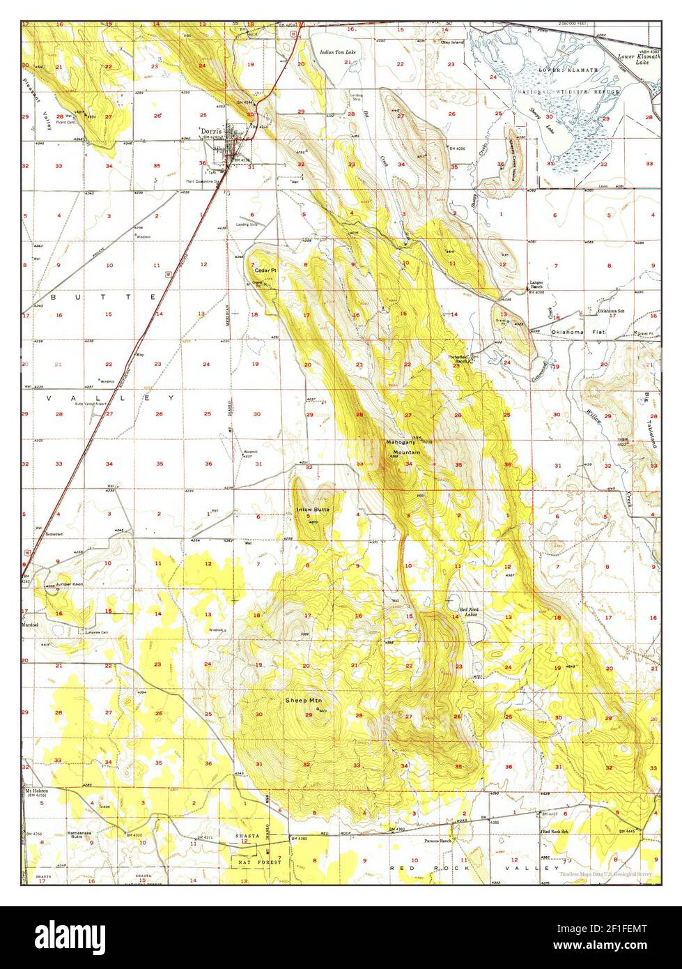Dorris, California, map 1950, 162500, United States of America by