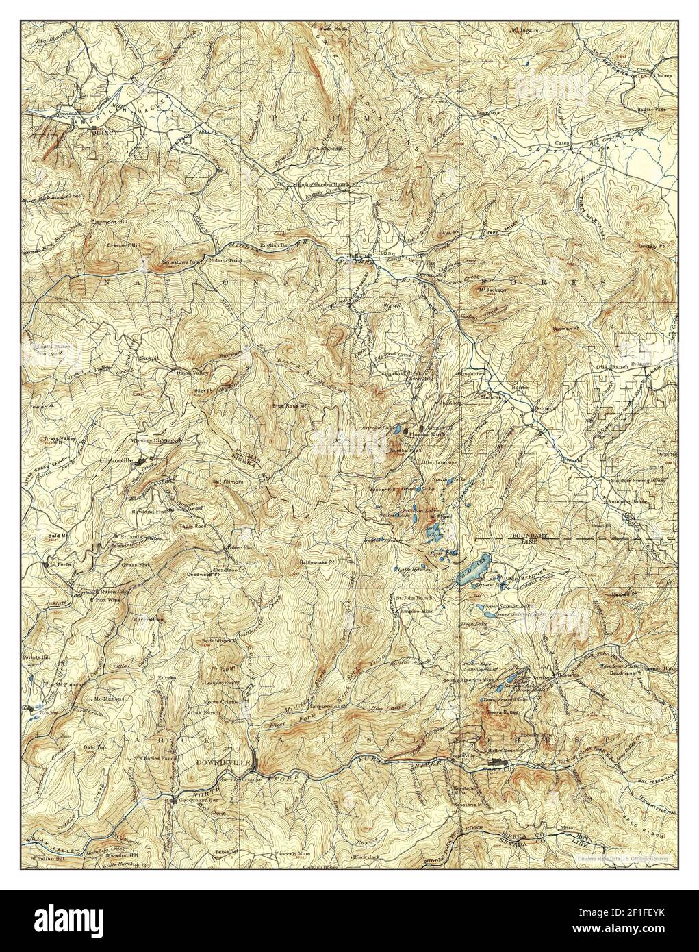 Downieville, California, map 1897, 1125000, United States of America