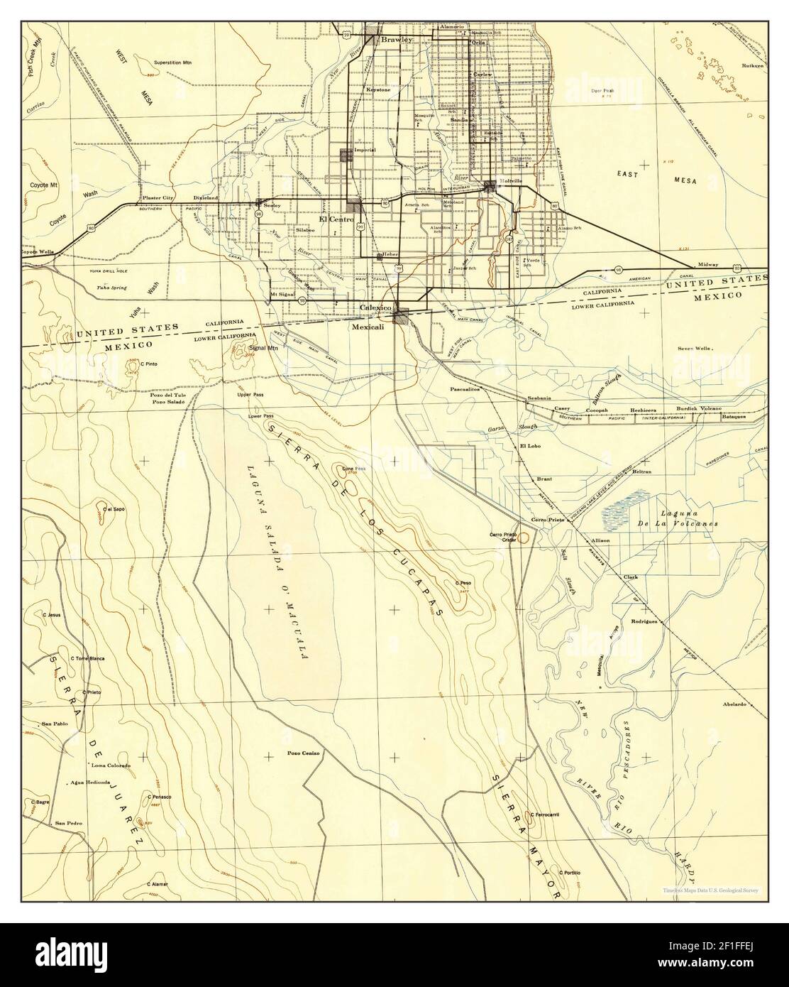 El Centro, California, map 1942, 1:250000, United States of America by Timeless Maps, data U.S ...