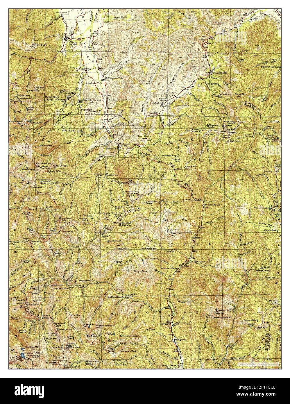 Etna, California, map 1934, 1125000, United States of America by