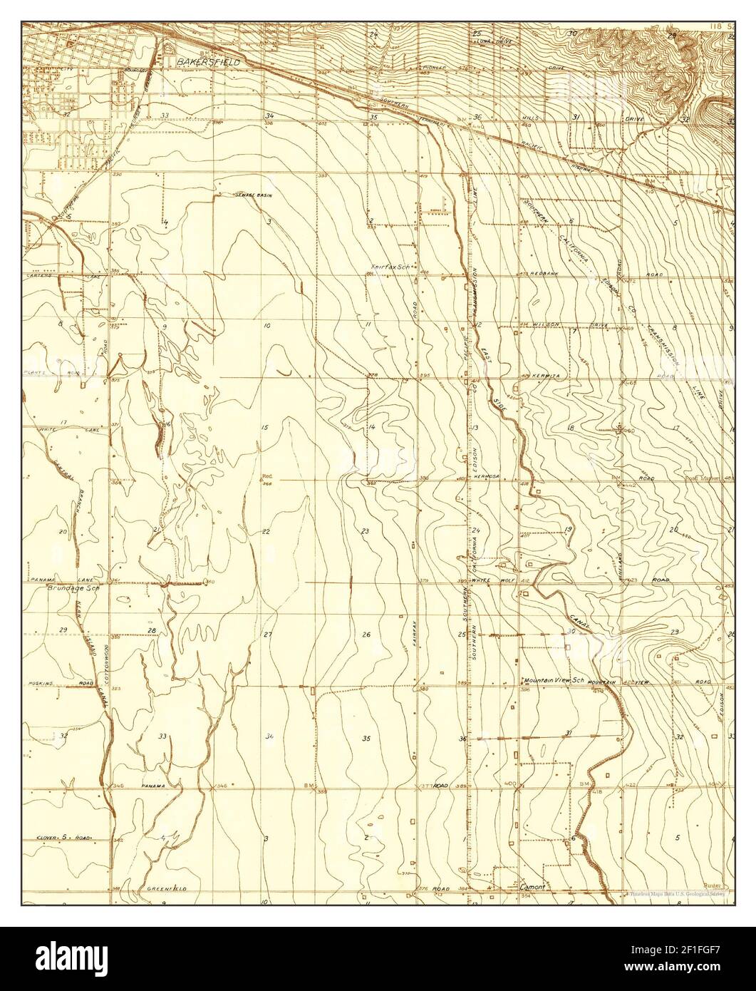 Fairfax School, California, map 1929, 131680, United States of America