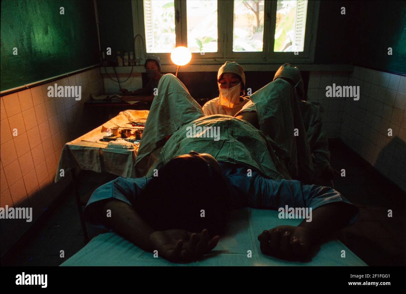 A women having an abortion at the Birth Control Clinic, Ho Chi Minh City, Vietnam, June 1980 Stock Photo