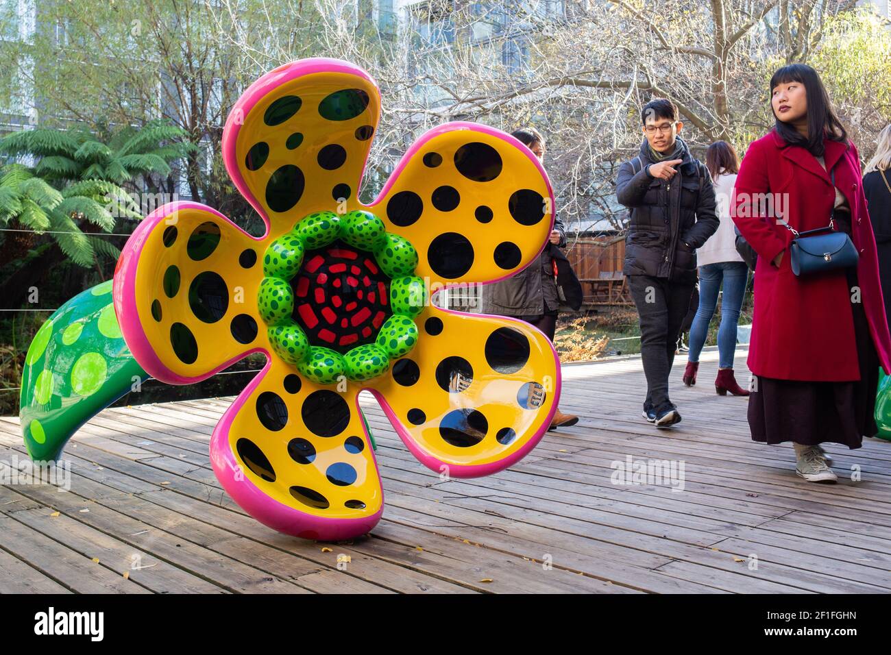 One of the exhibition pieces  'Flowers That Speak All About My Heart Given To The Sky' created by Yayoi Kusama and on display at the Victoria Miro gallery in London.  Photo credit should read: Katie Collins/EMPICS/Alamy Stock Photo