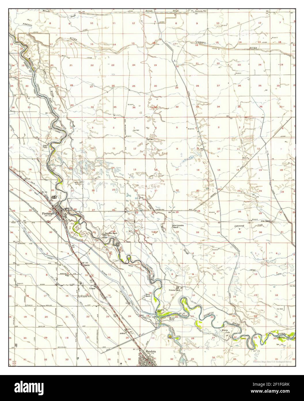 Firebaugh, California, map 1946, 162500, United States of America by