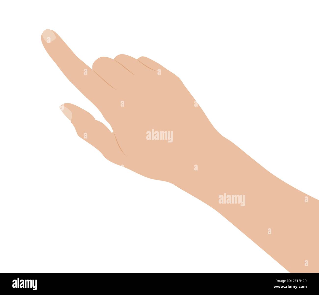 Woman hand on white background, flat design vector illustration close-up Stock Vector