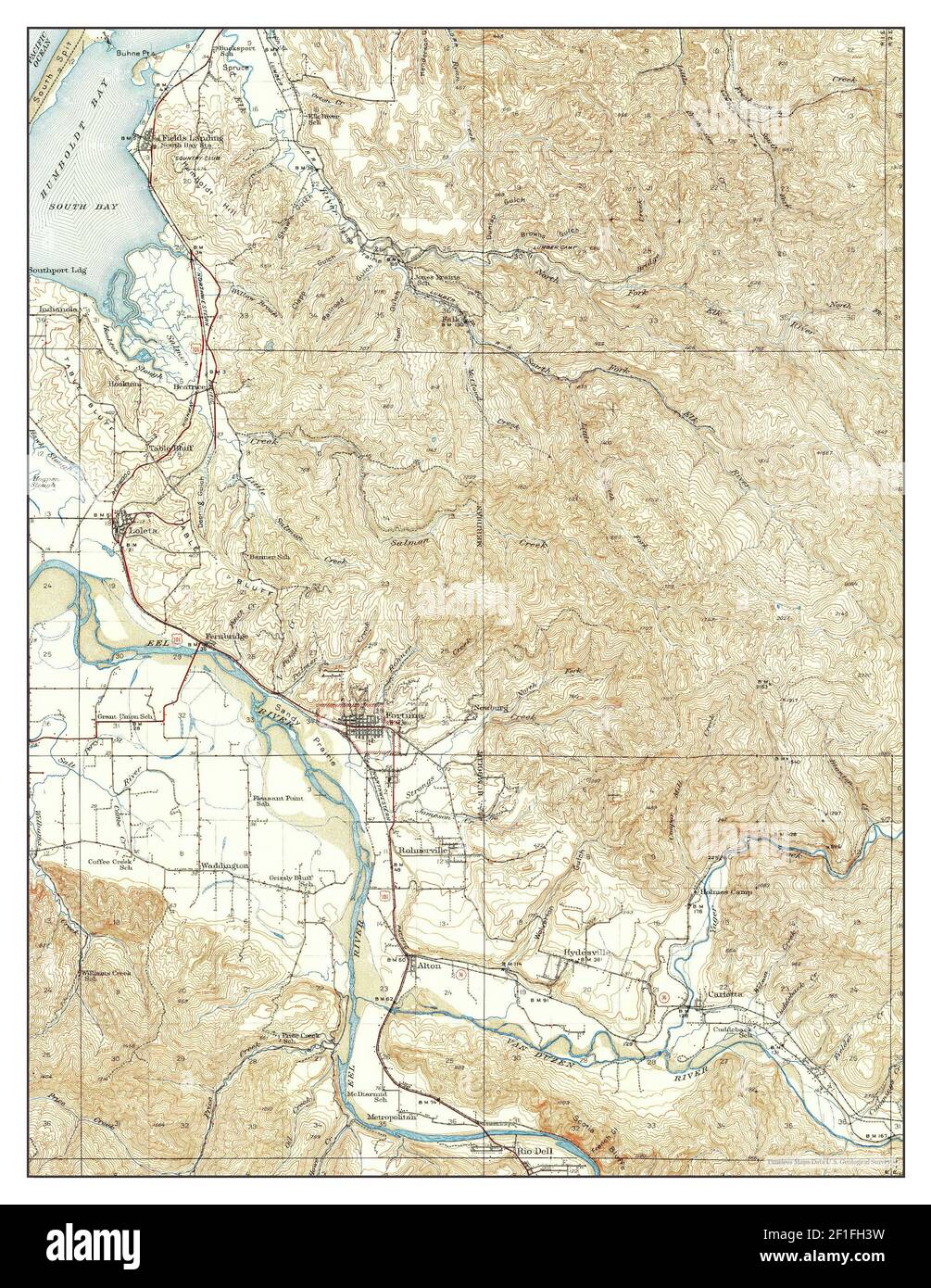 Fortuna, California, map 1944, 162500, United States of America by