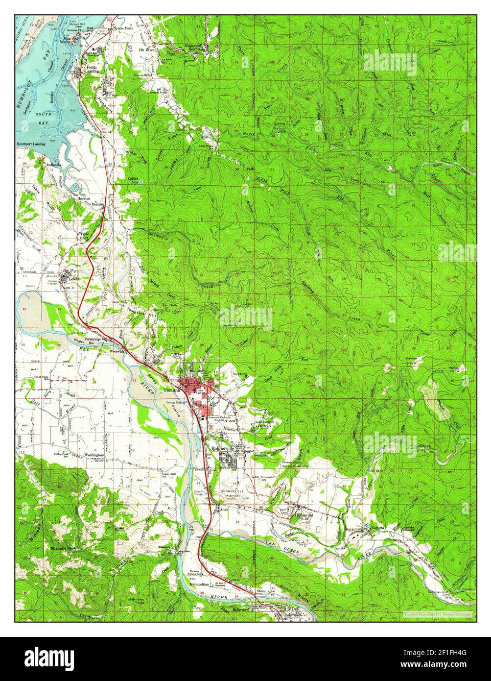 Fortuna, California, map 1959, 162500, United States of America by Timeless Maps, data U.S