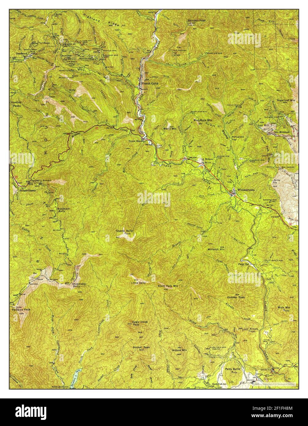 French Gulch, California, map 1944, 162500, United States of America