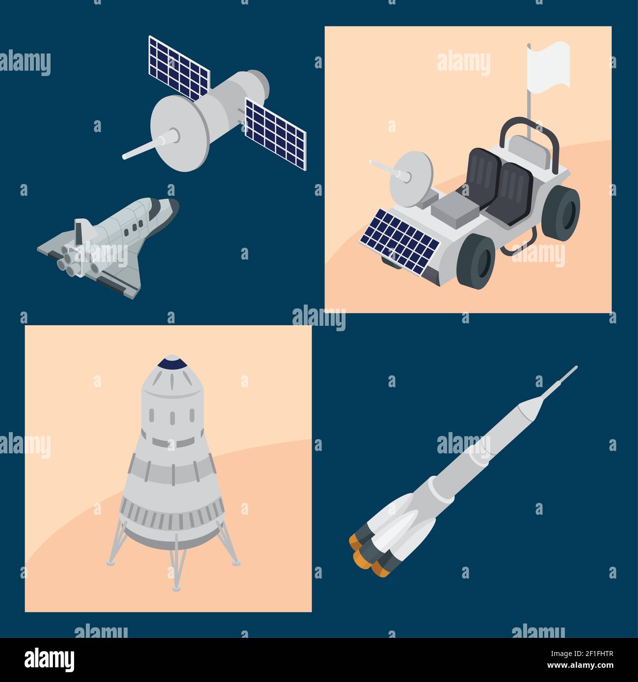 space five icons Stock Vector