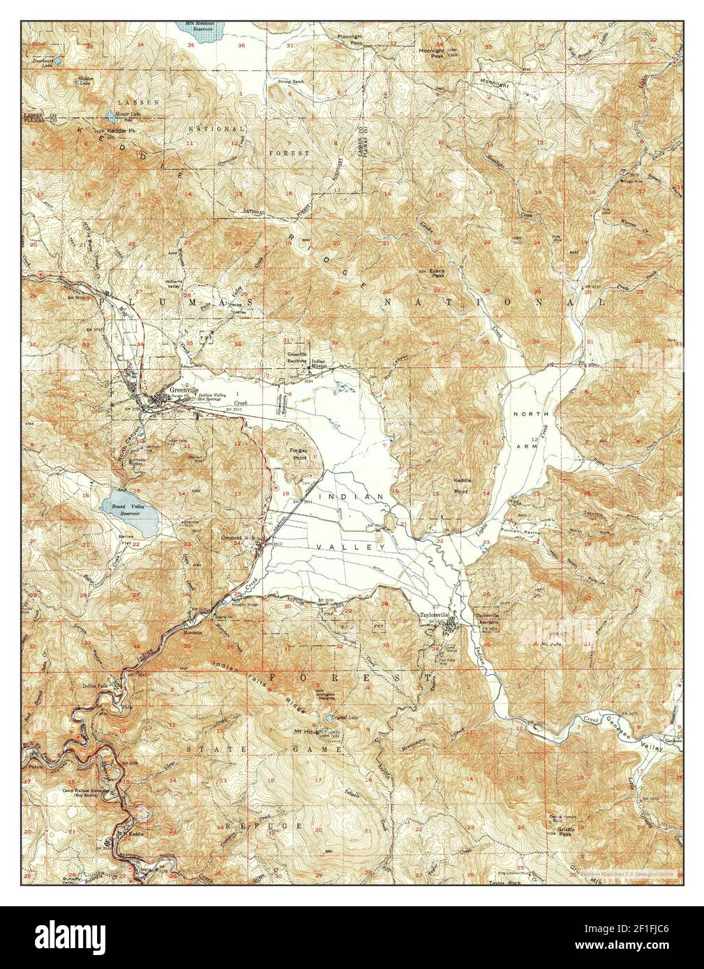 Greenville, California, map 1950, 162500, United States of America by
