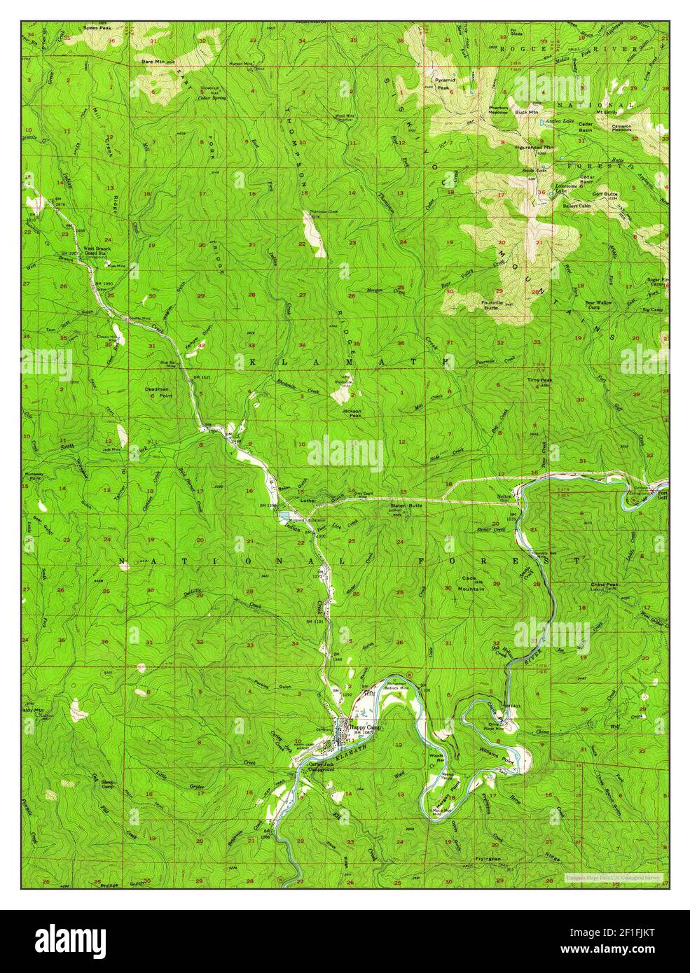 Happy Camp, California, map 1956, 162500, United States of America by