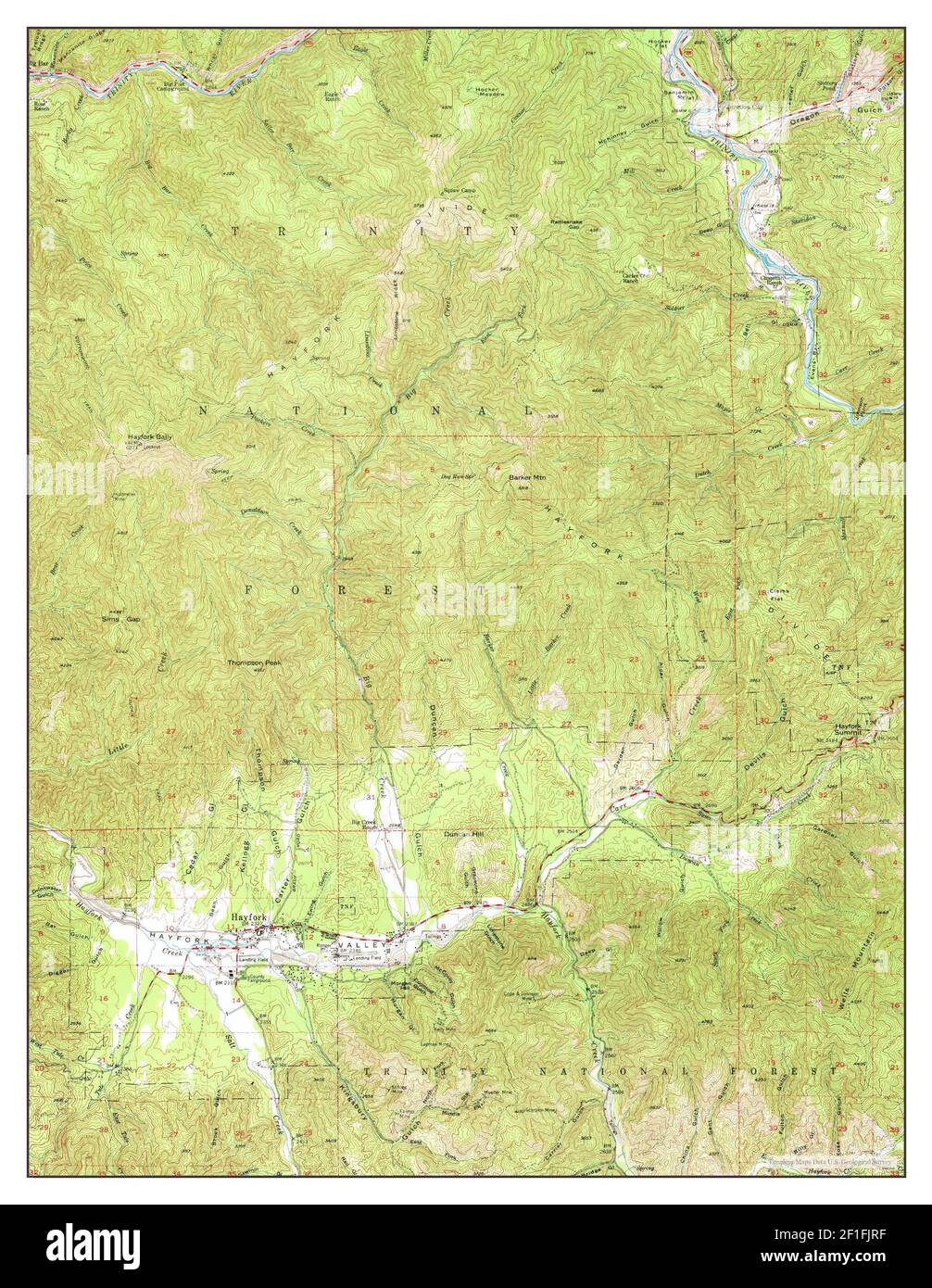 Hayfork, California, map 1951, 162500, United States of America by