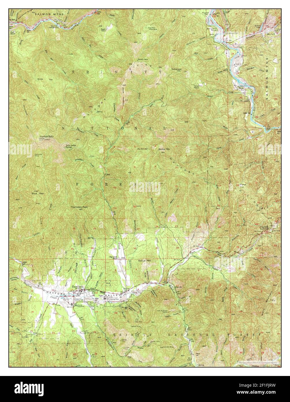 Hayfork, California, map 1951, 162500, United States of America by Timeless Maps, data U.S