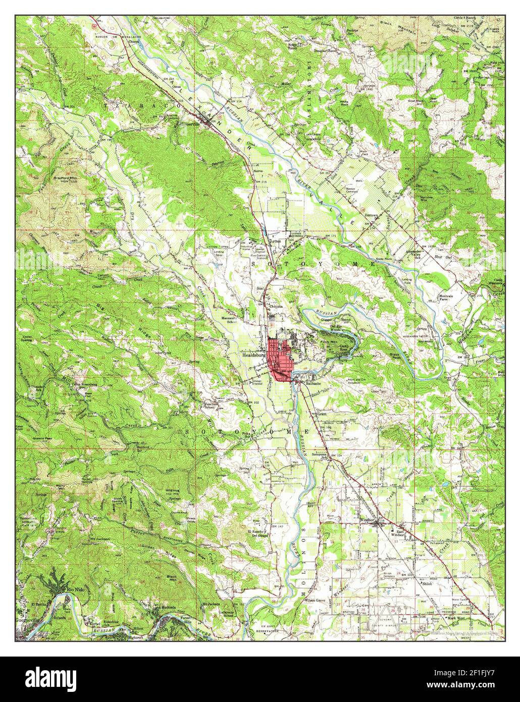 Healdsburg, California, map 1955, 1:62500, United States of America by ...