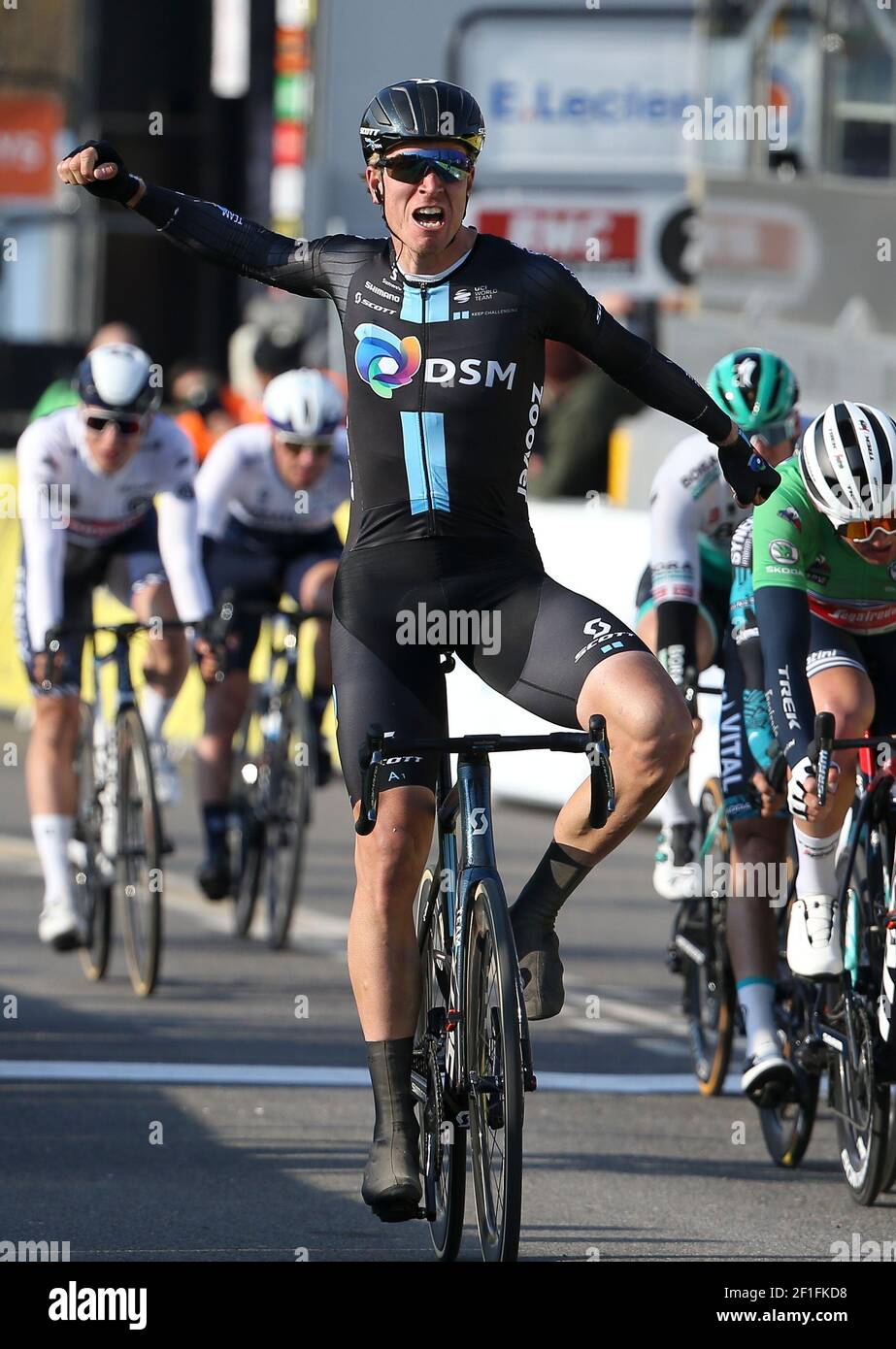 Cees Bol of Netherlands and Team DSM wins stage 2 of 79th Paris-Nice 2021,  stage