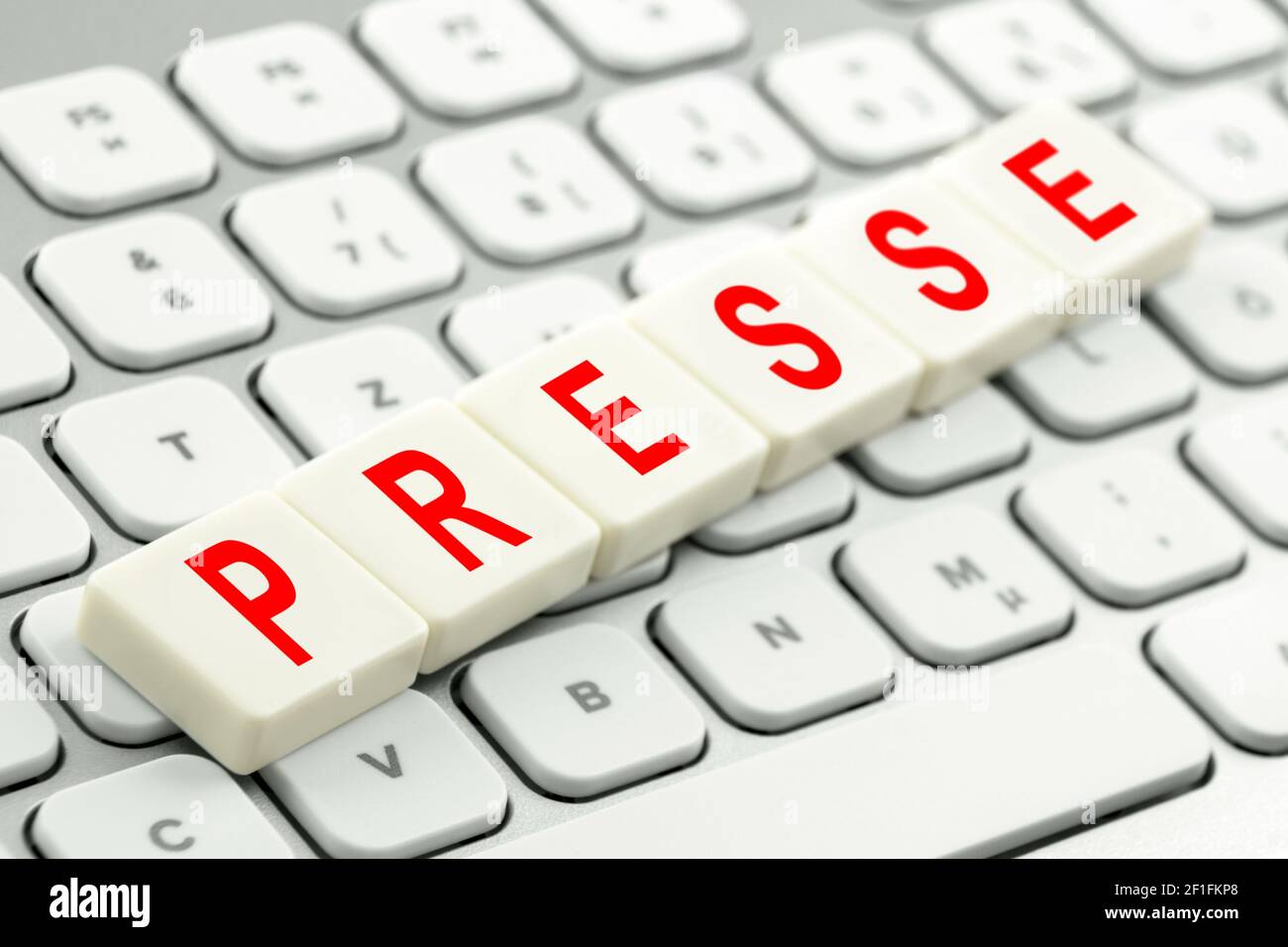 Presse Symbol und PC Keyboard Stock Photo