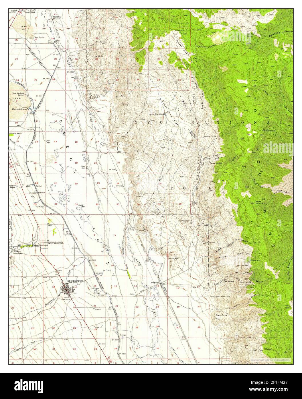 Independence, California, map 1951, 1:62500, United States of America ...