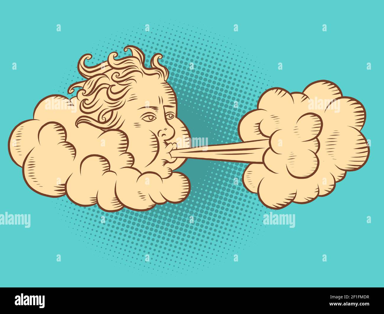 the wind is not blowing. head in the cloud Stock Vector
