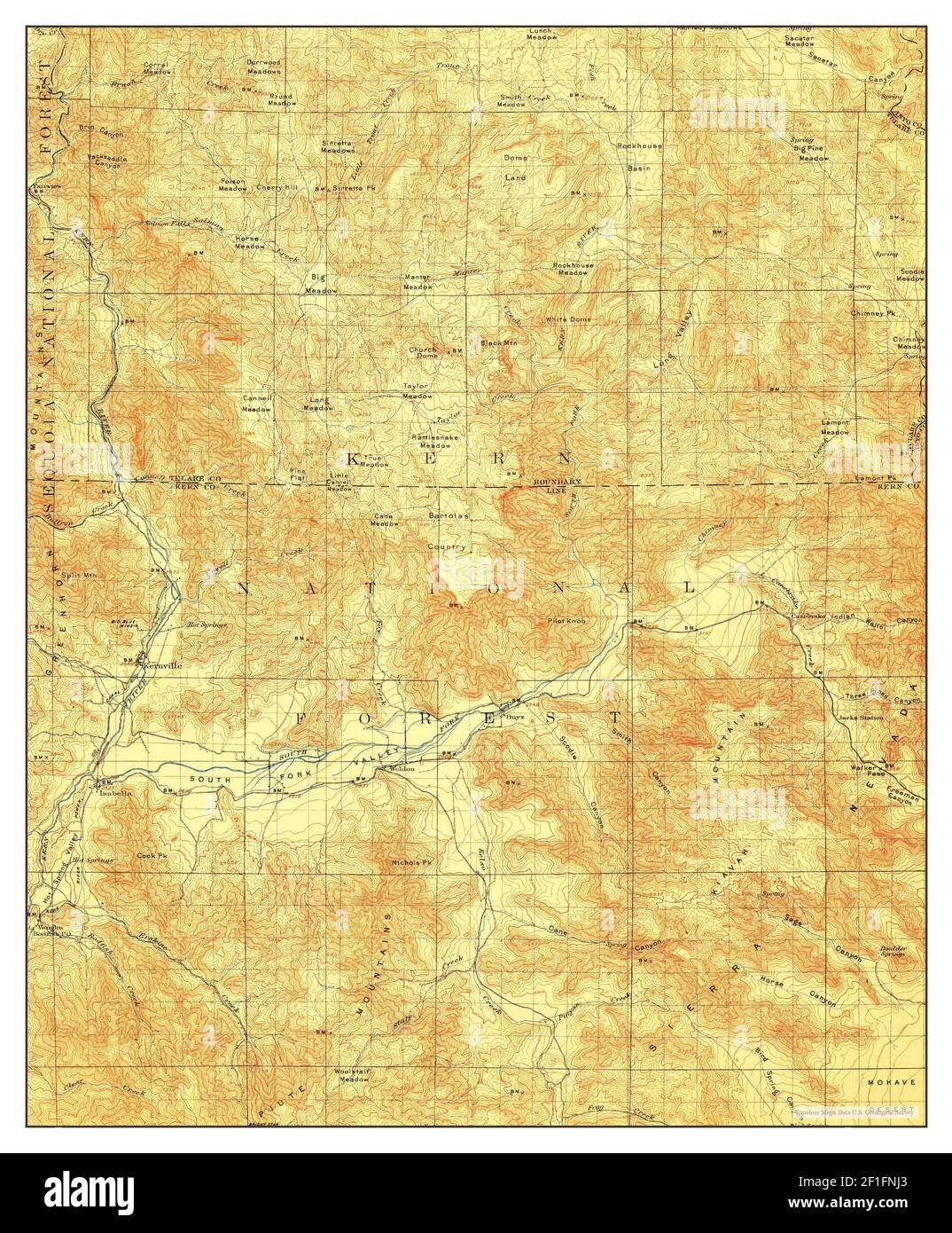 Kernville, California, map 1908, 1:125000, United States of America by ...