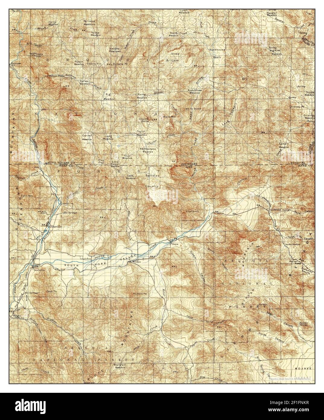 Kernville, California, map 1908, 1:125000, United States of America by ...