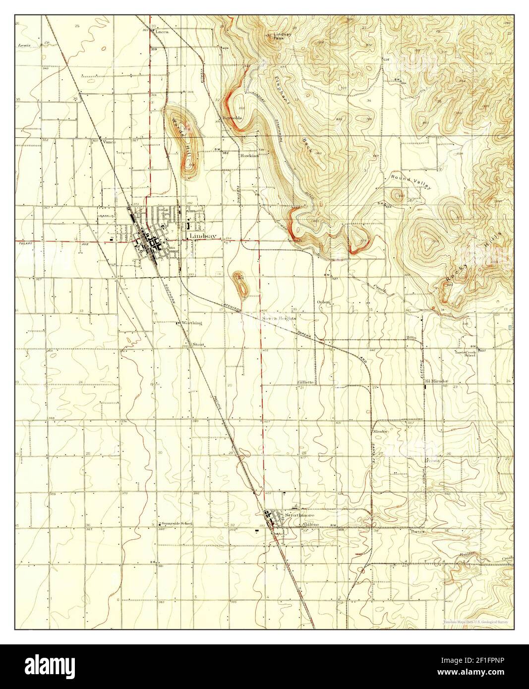 Lindsay, California, map 1928, 131680, United States of America by