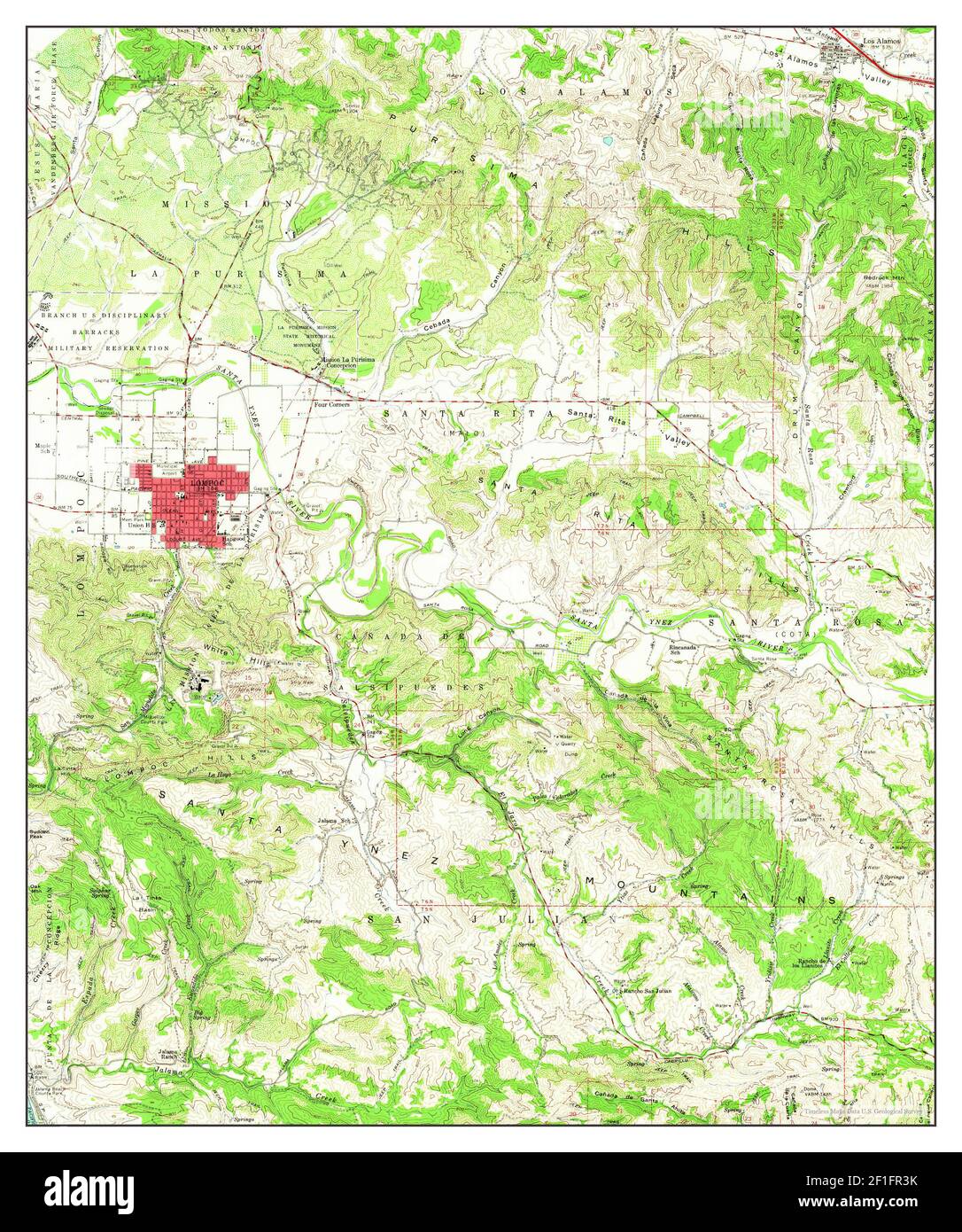 Lompoc, California, map 1959, 162500, United States of America by
