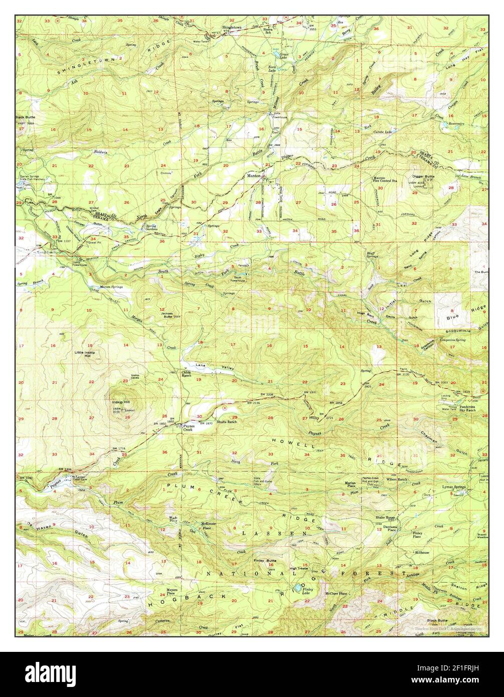 Manton, California, map 1956, 162500, United States of America by