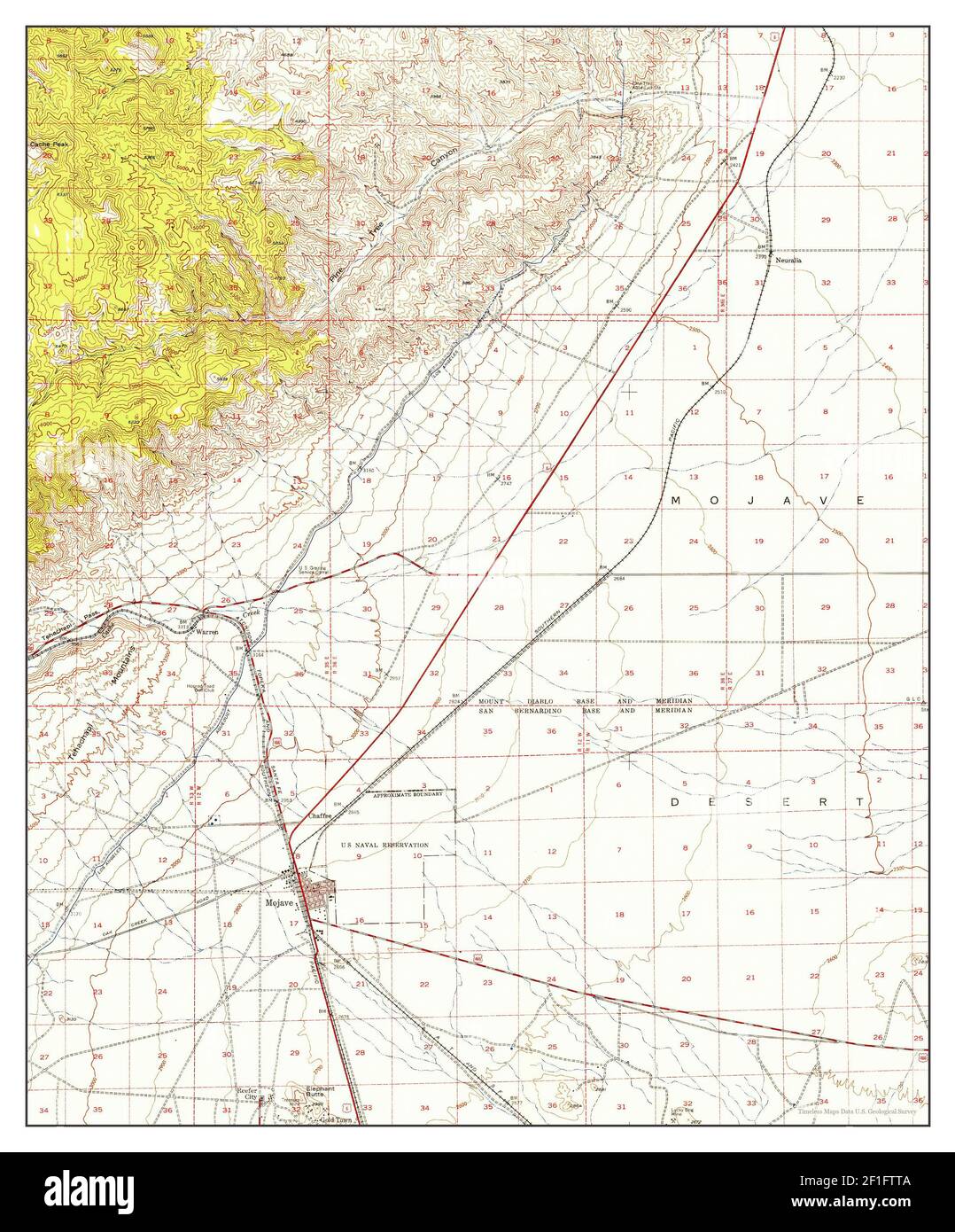 Mojave, California, map 1943, 162500, United States of America by