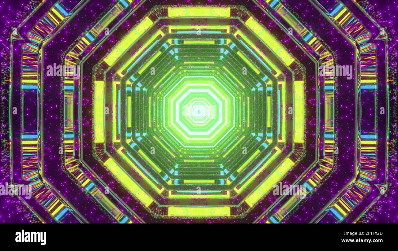 A 3D rendering futuristic background with colorful laser neon lights ...