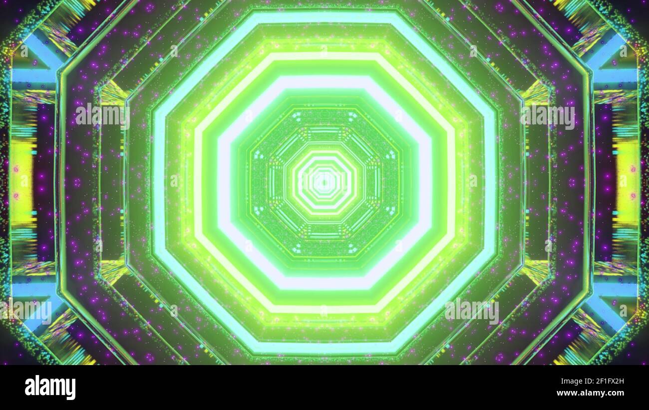 A 3D rendering futuristic background with colorful laser neon lights ...