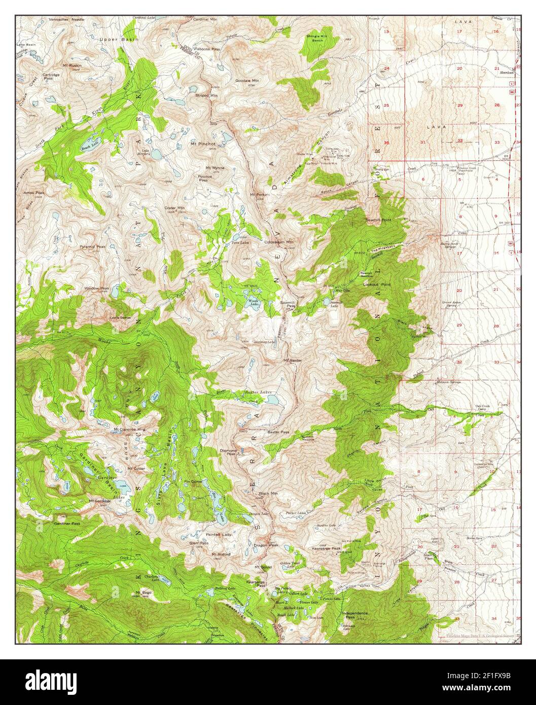 Mt Pinchot, California, map 1953, 1:62500, United States of America by ...